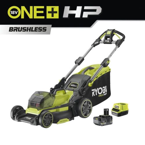 Ryobi RY18LMX40B-150 18 V akkumulátoros szénkefe nélküli fűnyíró 40 cm-es vágószélességgel (1 x 5.0Ah)